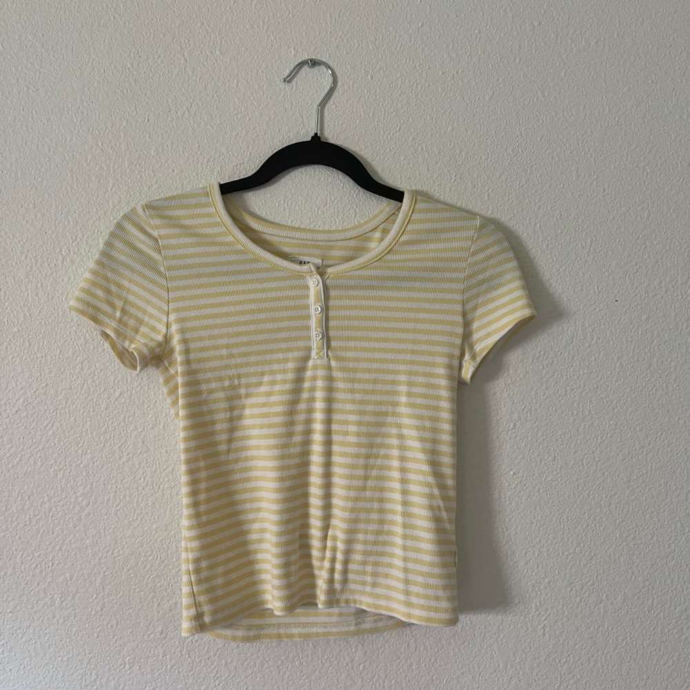 Yellow Gap Striped Shirt